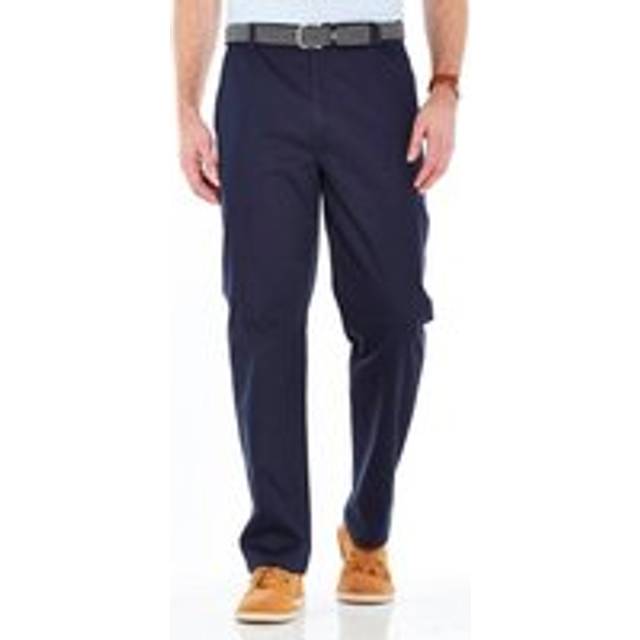 Stain and Water-Resistant Cotton Chino Trousers - Navy - 44L
