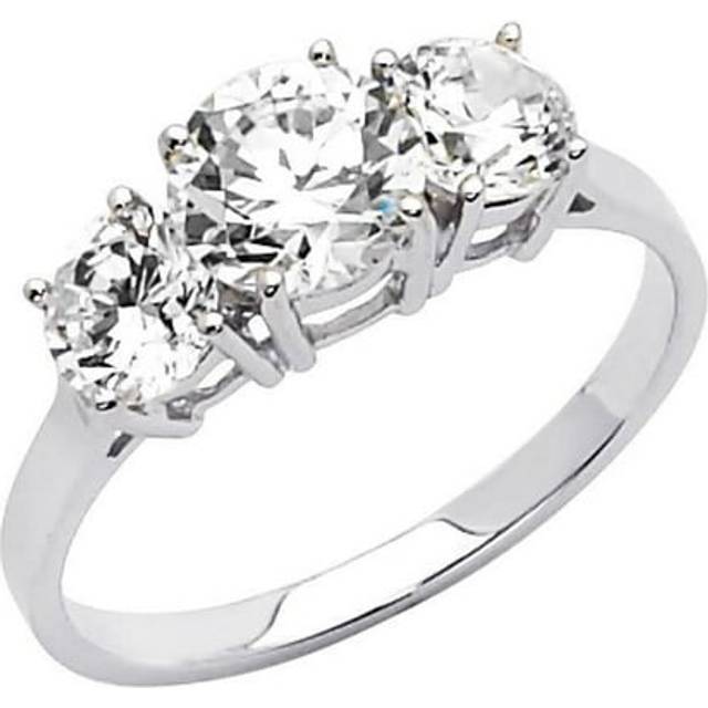 Precious Stars Jewelry 14k White Gold 1 3/4ct TGW Round-cut Diamonette Engagement Ring