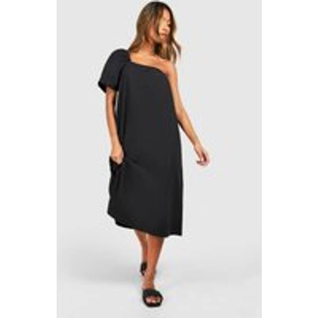 Womens One Sleeve Midi Dress - Black - 8, Black