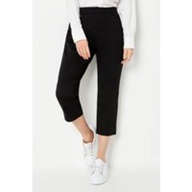 Wallis Petite Side Zip Stretch Crop Trousers In Black - black - 8