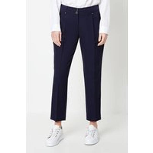 Womens Petite Navy Smart Tapered Leg Trousers - 12