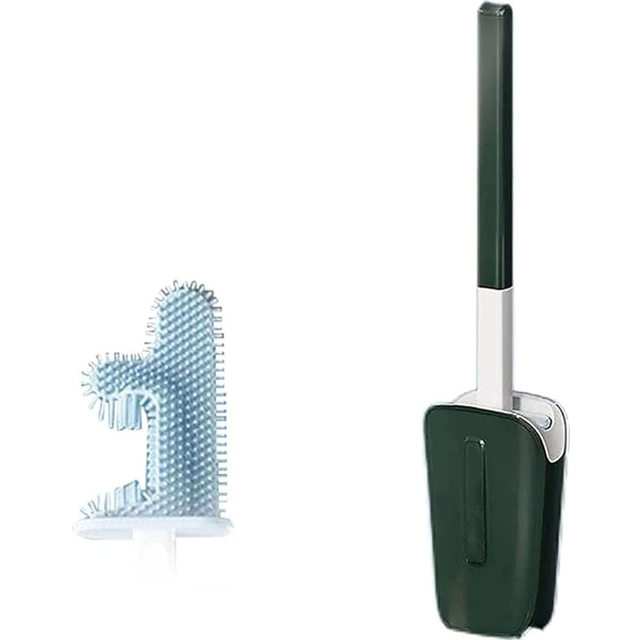 (Green, 1) Multi-Angle Flexible Cactus Toilet Brush Cleaning Supplies