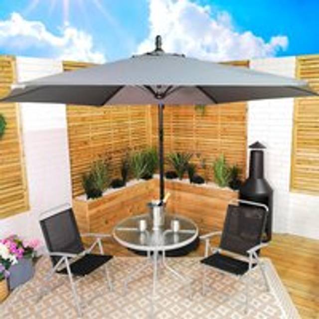 Samuel Alexander 3m Cantilever Parasol in Grey with Crank Handle, Grey