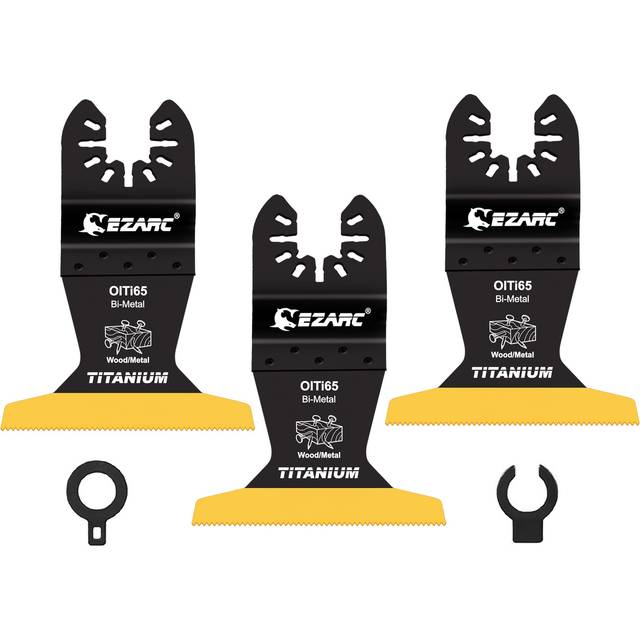 Titanium Oscillating Saw Blades, 3PCS Extended Multitool Blades for Metal, Wood Nails, Screws Cutting, Plastic