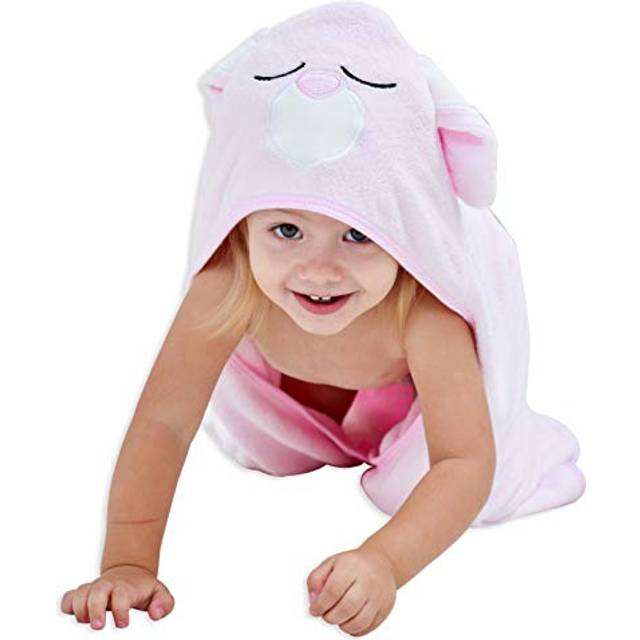 HIPHOP PANDA Bamboo Hooded Baby Towel - Soft Hooded Bath Towel for Babie  Toddler Infant  Perfect for Boy and Girl - (Pink Rabbit  30 x 30 Inch)