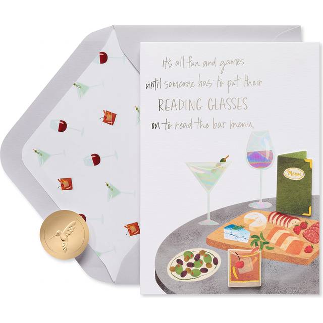 Papyrus Funny Birthday Card (Glasses with Drinks)