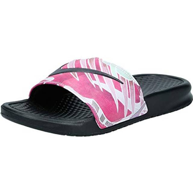 (WMNS) Nike Benassi JDI Print 'Black Active Fuchsia' - black - 8