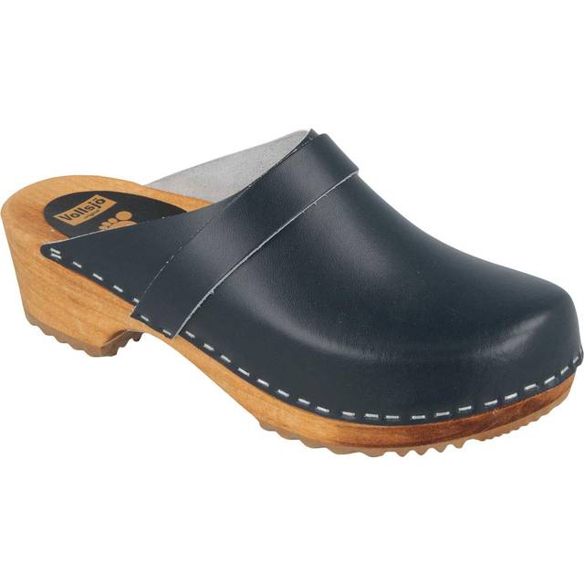 Vollsjo womens clogs genuine leather wooden casual clog sandals made in eu