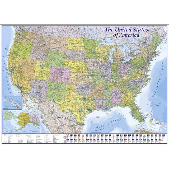 Close Up XXL USA Map Premium Poster - Giant America Map with all States 55' x 39' MAPS IN MINUTES