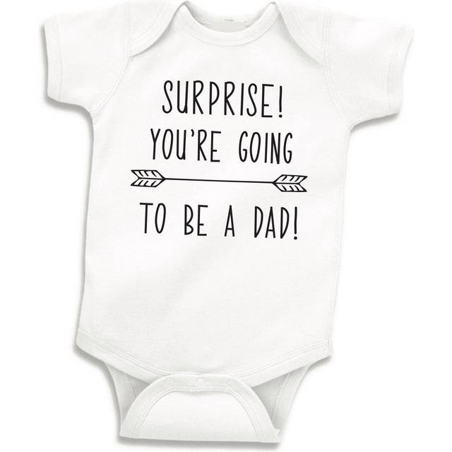 Bump and Beyond Designs Baby-Boys New Dad Suprise Pregnancy Announcement Newborn Leotard White  0-3 Months