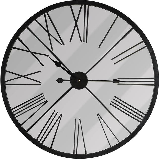 Walplus Silver Rustic Metal Roman Numeral Round Wall Clock 70cm - 70 x 70cm