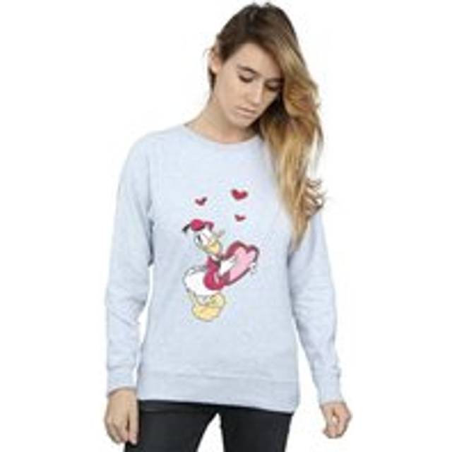 Donald Duck Love Heart Sweatshirt - Grey - XXL