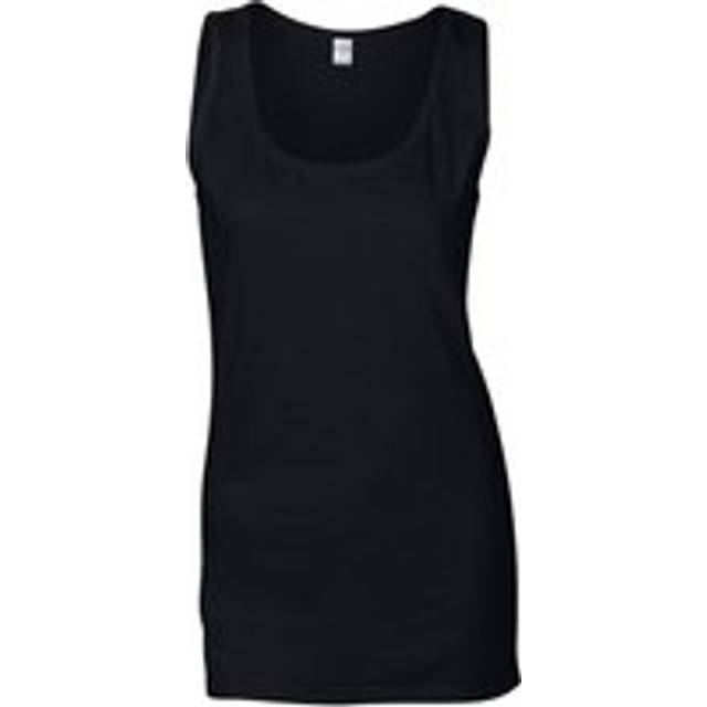 (14 UK, Black) Gildan Womens/Ladies Softstyle Plain Tank Top
