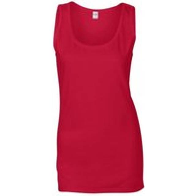 (8 UK, Cherry Red) Gildan Womens/Ladies Softstyle Plain Tank Top