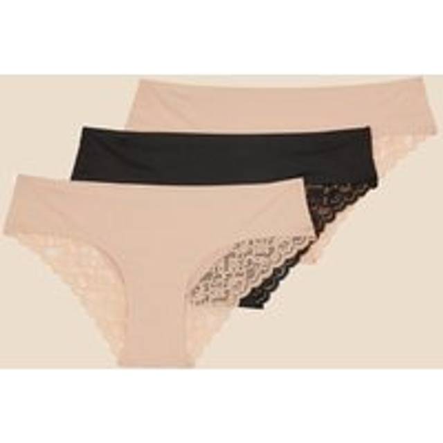 No Vpl Brazilian Briefs Set of Three Multi, Size: 20, Women's - Accessorize