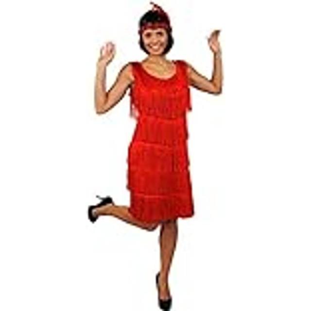 Ladies Deluxe Red Flapper Dress - XLarge