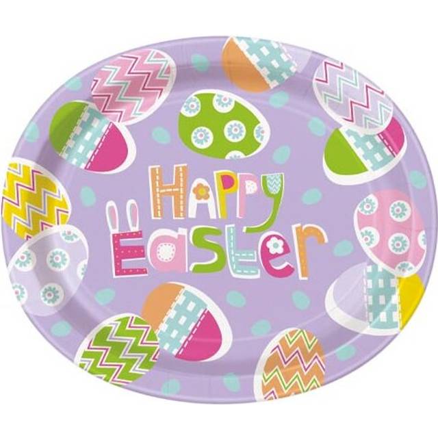 Easter Lilac Oval Paper Plates 30cm - Pack of 8