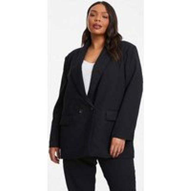 Curve Oversized Tailored Blazer - Black - Size 22 - Quiz