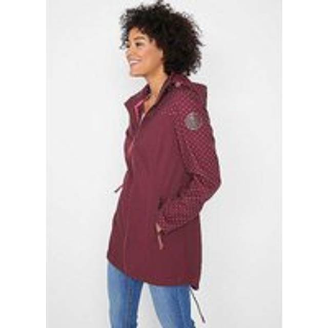 bonprix Dotty Sleeve Soft Shell Jacket - Maroon