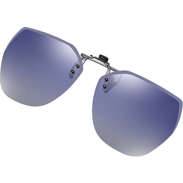 (Blue Grey) Sunglasses Clip On Driving Flip Up Polarized Fishing Camping Travel