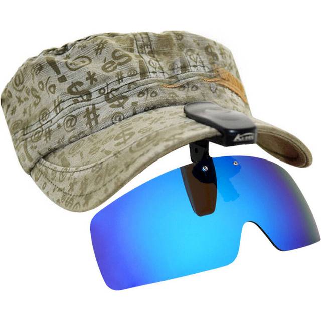 (White Silver) Unisex Sunglasses Polarized UV Protection Clip-On Cap Lens Cycling Driving