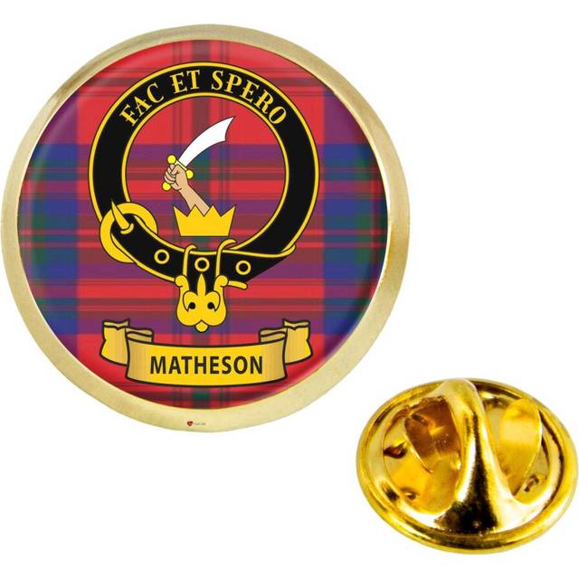 Lapel Pin Badge Matheson Scottish Clan Crest Brass Finish Scottish Made