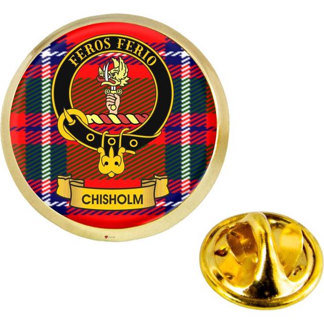 Lapel Pin Badge Chisholm Scottish Clan Crest Brass Finish Scottish Made
