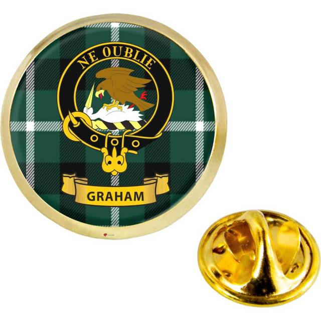 Lapel Pin Badge Graham Scottish Clan Crest Brass Finish Scottish Made