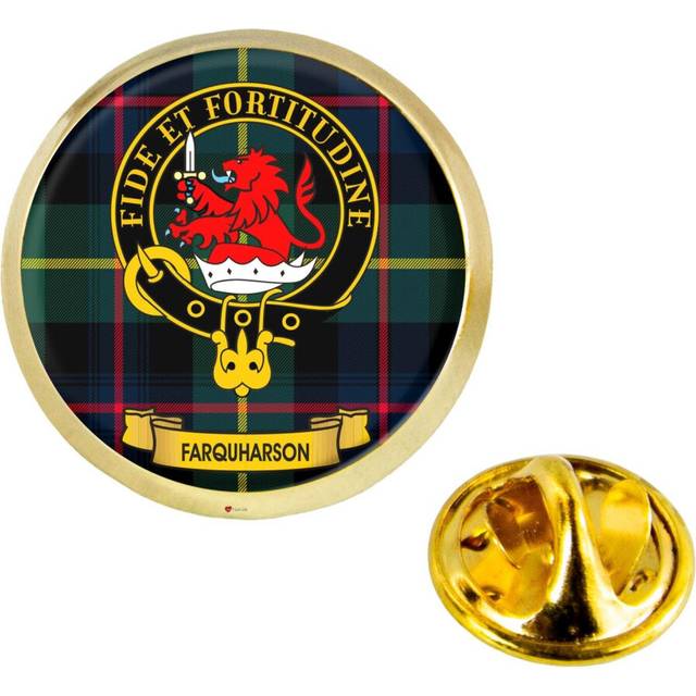 Lapel Pin Badge Farquharson Scottish Clan Crest Brass Finish Scottish Made
