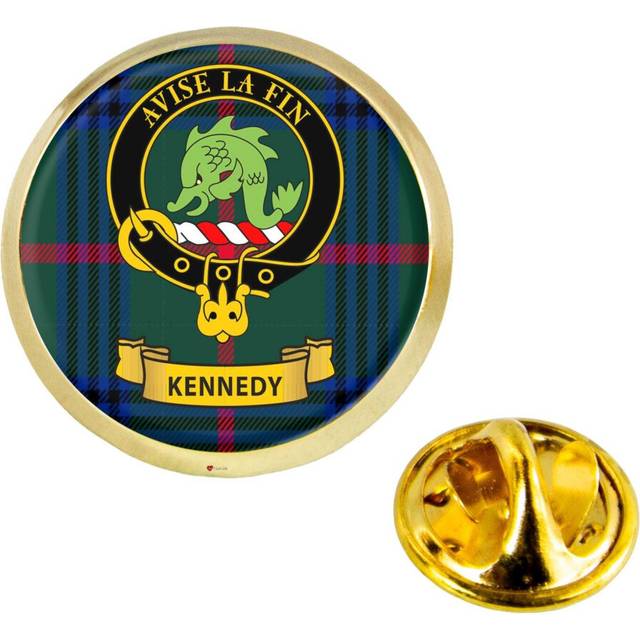 Lapel Pin Badge Kennedy Scottish Clan Crest Brass Finish Scottish Made