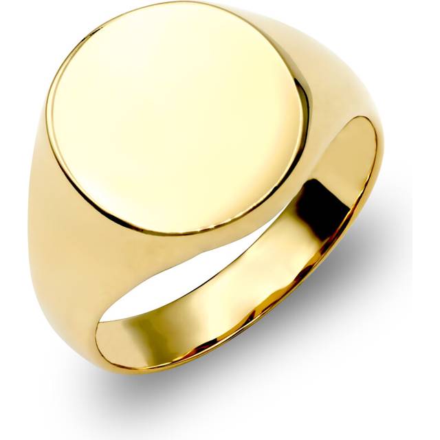 (O) Jewelco London Men's Solid 9ct Yellow Gold Oval Signet Ring - JRN142