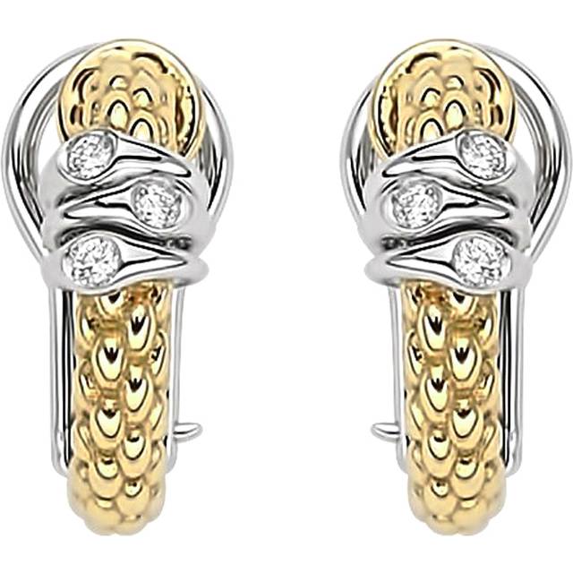 Fope Prima 18ct Yellow Gold 0.08ct Diamond Hoop Earrings