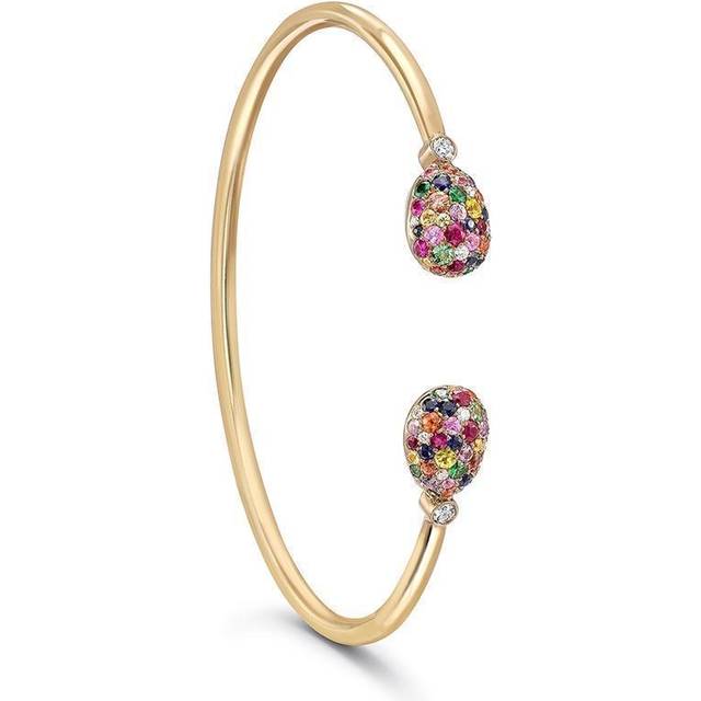 Faberge Emotion 18ct Yellow Gold Multi-Coloured Open Set Bangle - Gold