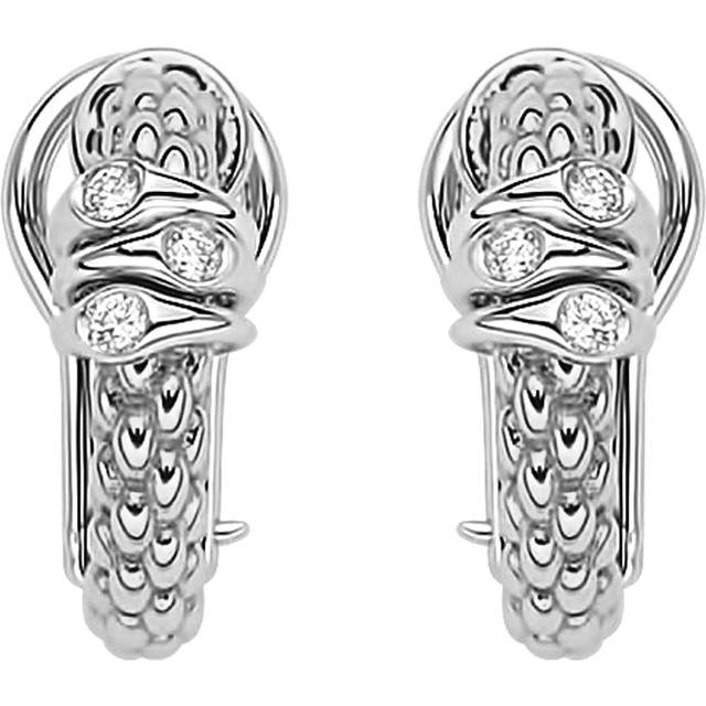Fope Prima 18ct White Gold 0.08ct Diamond Earrings