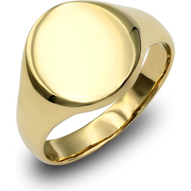 (P) Jewelco London Men's Solid 9ct Yellow Gold Oval Signet Ring