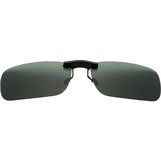 (Black Grey) Sunglasses Polarized Clip On Driving Day Vision UV400 Lens Night Vision