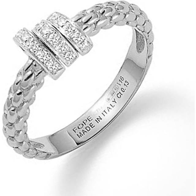 Fope Prima 18ct White Gold 0.13ct Diamond Ring - N