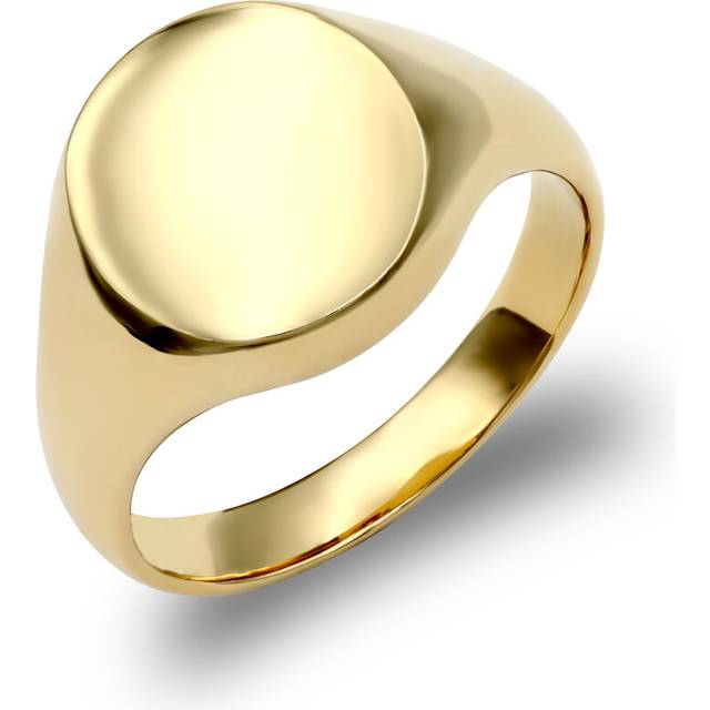 (Y) Jewelco London Men's Solid 9ct Yellow Gold Oval Signet Ring