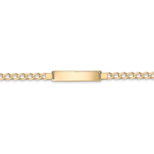 Jewelco London 9ct Gold Curb ID Identity Bracelet - BRNR02399-07