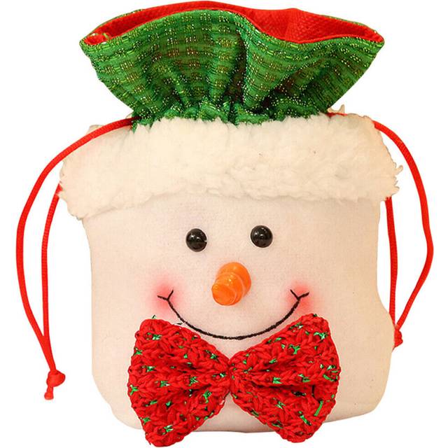 (B) Christmas Velvet Candy Bag Packing Gift Pouch Party Decor Drawstring Pocket