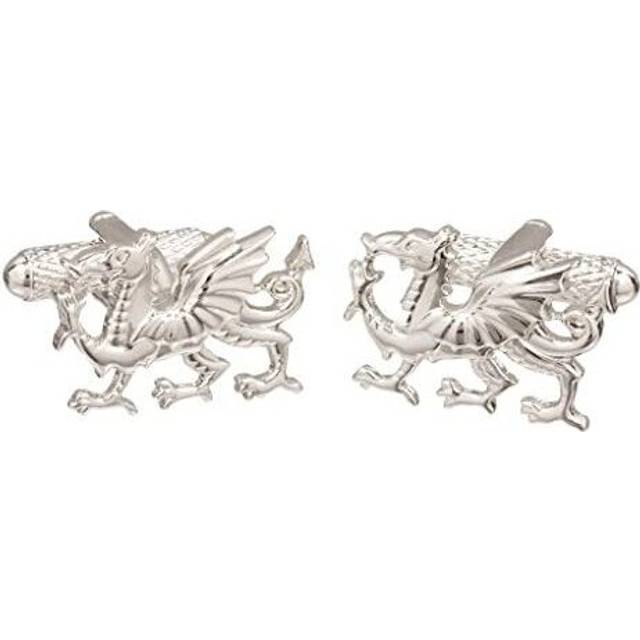 Onyx Art Welsh Dragon Design Cufflinks - Available in Silver Color or Gold