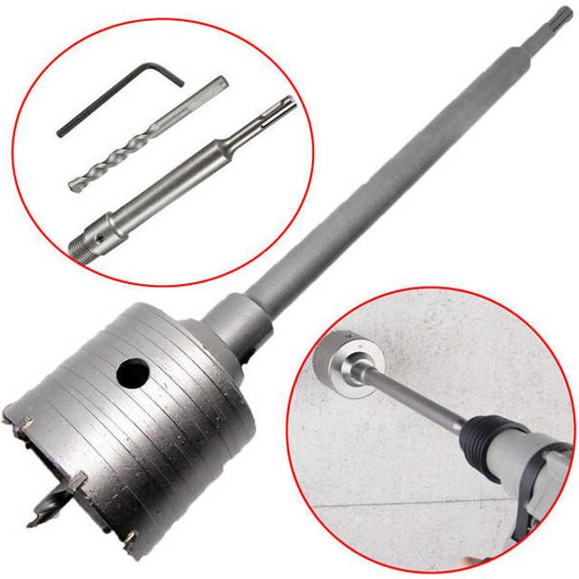 50mm SDS Plus Shank Hole Saw Cutter Concrete Cement Stone Wall Drill Bit with Wrench