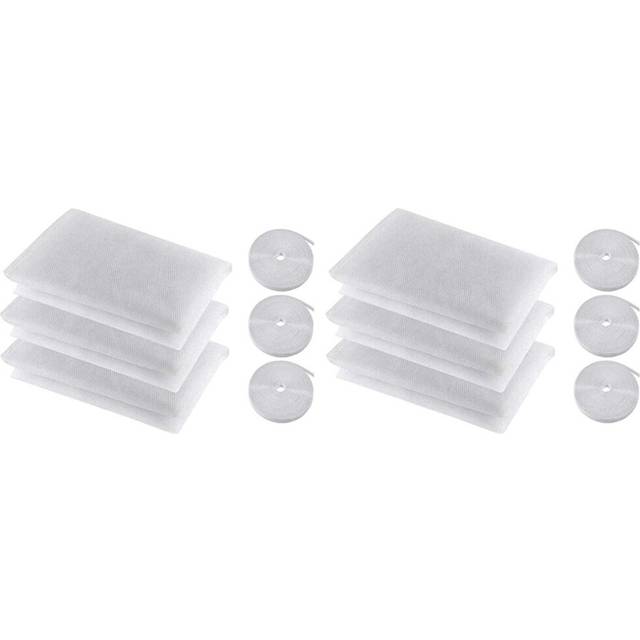 Mosquito Net for Window, 6 PCS Fly Window Screen Mesh Insect Netting Mosquito Protector and 6 Rolls Self-Adhesive Tapes