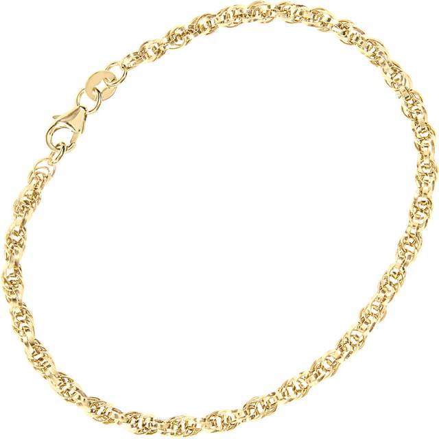 Jewelco London 9ct Yellow Gold Prince Of Wales Chain Bracelet 3mm 7.5 inch 19cm - BT1AXL802Y