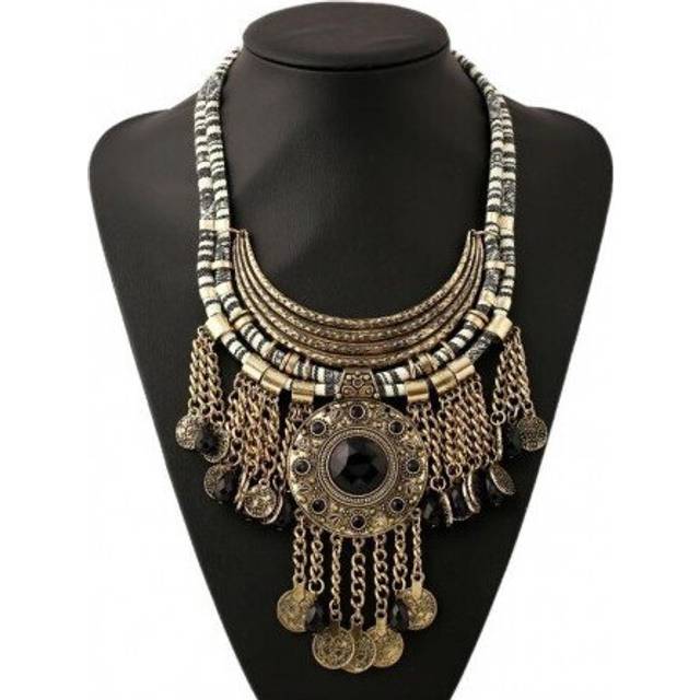 Fashion Rope Boho Collar Flower Big Power Vintage Long Women Bohemian Necklace Maxi Tassel Statement Necklace For Women Jewelry - Multicoloured