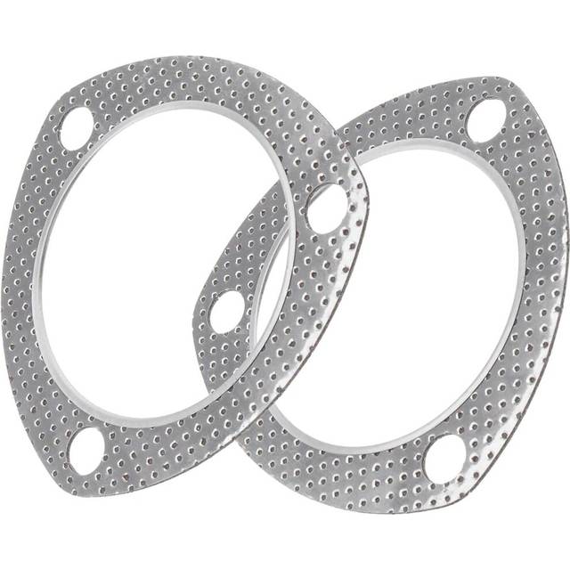 2pcs 3inch Exhaust Gasket Exhaust Pipe Metal Gasket with Reinforced Ring 3 Bolt Flange for Headers Catback Axleback