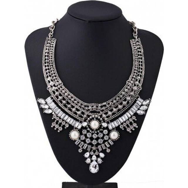 LZHLQ Collar Necklaces Pendants Vintage Crystal Maxi Choker Statement Silver Collier Femme Boho Big Fashion Women Jewelry - Multicoloured