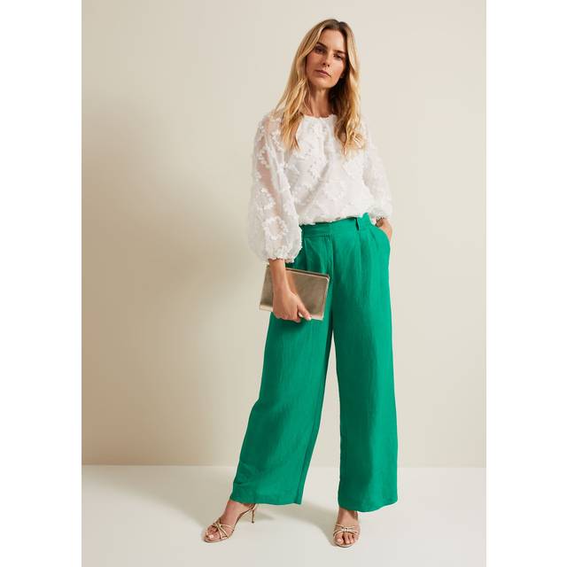 Green Lottie Linen Blend Trousers (16)