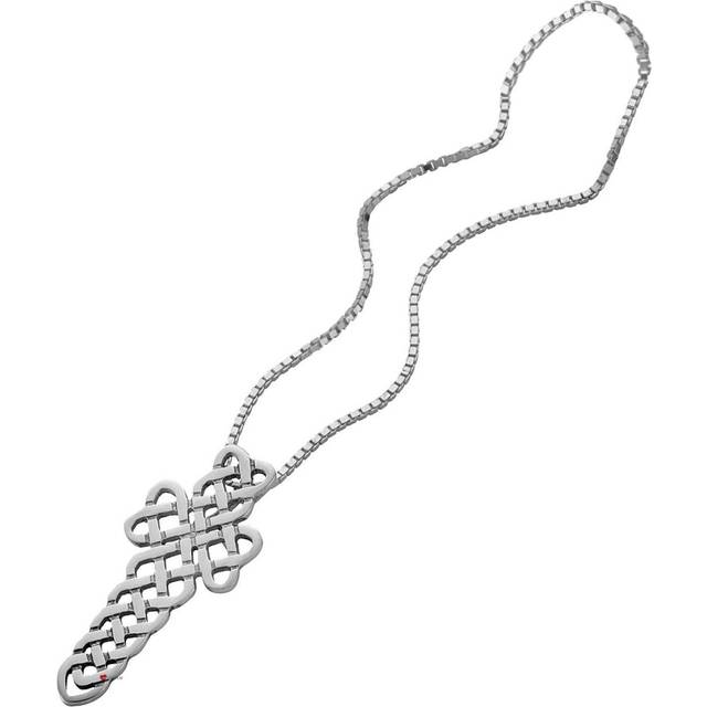 Pendant Cross in Hallmarked Sterling Silver Open Celtic Weave 35mm