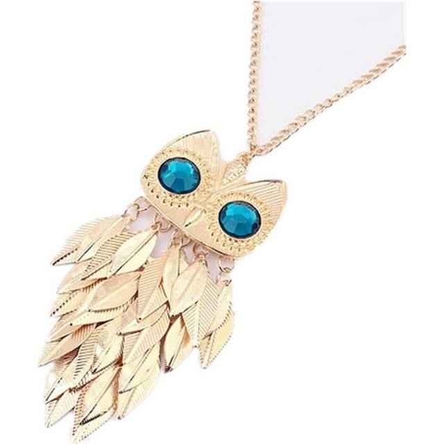 3Pcs Gold Fashion Women Vintage Owl Sweater Pendant Necklace Chain Jewelry
